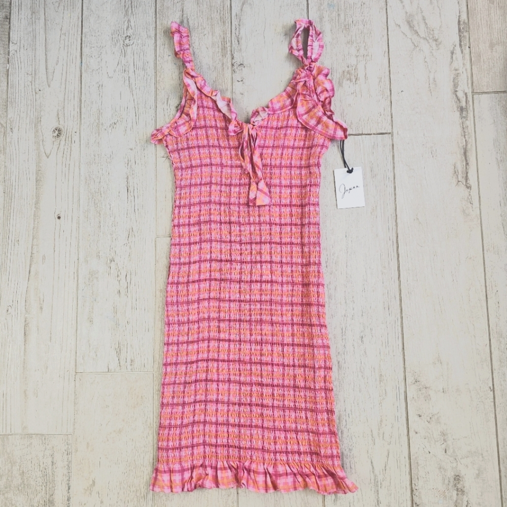 Nwt Japna | Smocked Ruffle Midi Dress